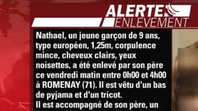 L'alerte enlèvement a permis de retrouver le garçon samedi matin.