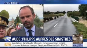Inondations dans l'Aude: Édouard Philippe adresse "sa sympathie et son soutien aux familles des victimes"