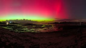 Les aurores boréales observées à Brignogan, dans le Finistère, dans la nuit du lundi au mardi 20 janvier.