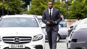 Benjamin Mendy à son arrivée au tribunal de Chester, le 24 août 2022