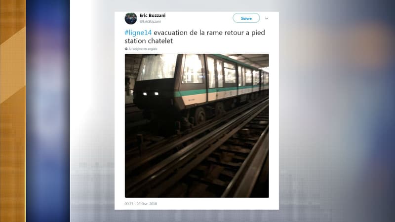 Des trains de la ligne 14 sont restés bloqués dans les tunnels.