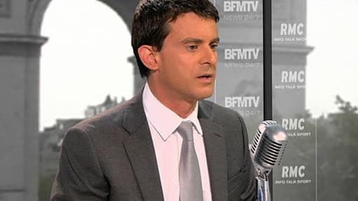 Manuel Valls, ministre de l'Intérieur, ce jeudi sur RMC/BFMTV