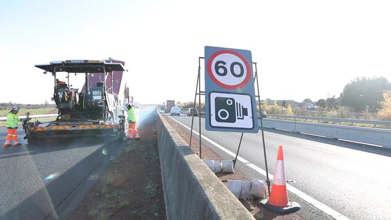 La vitesse relevée a été relevée à 60 miles par heure sur les zones de travaux.