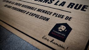 Campagne de la fondation Abbé Pierre pour protester contre les expulsions et le mal-logement, le 31 mars 2019. 
