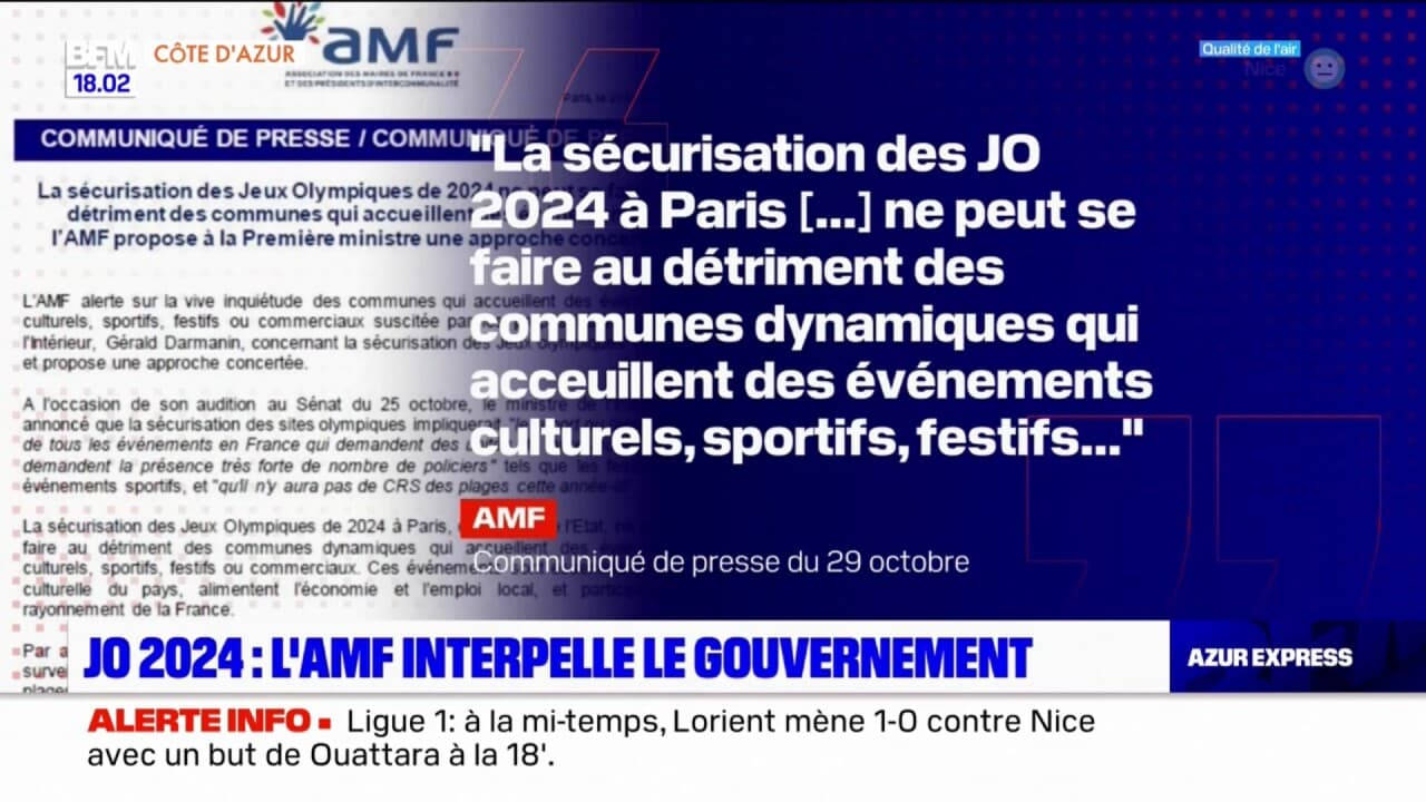 JO 2024 l'AMF interpelle le gouvernement