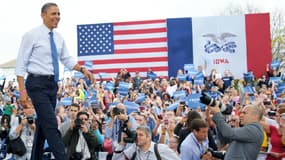 Barack Obama, lors d'un de ses derniers meetings de la campagne pour l'élection présidentielle de 2012. 