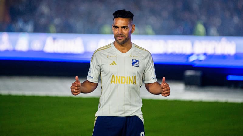 Radamel Falcao lors de sa signature avec Millonarios, en juillet 2024
