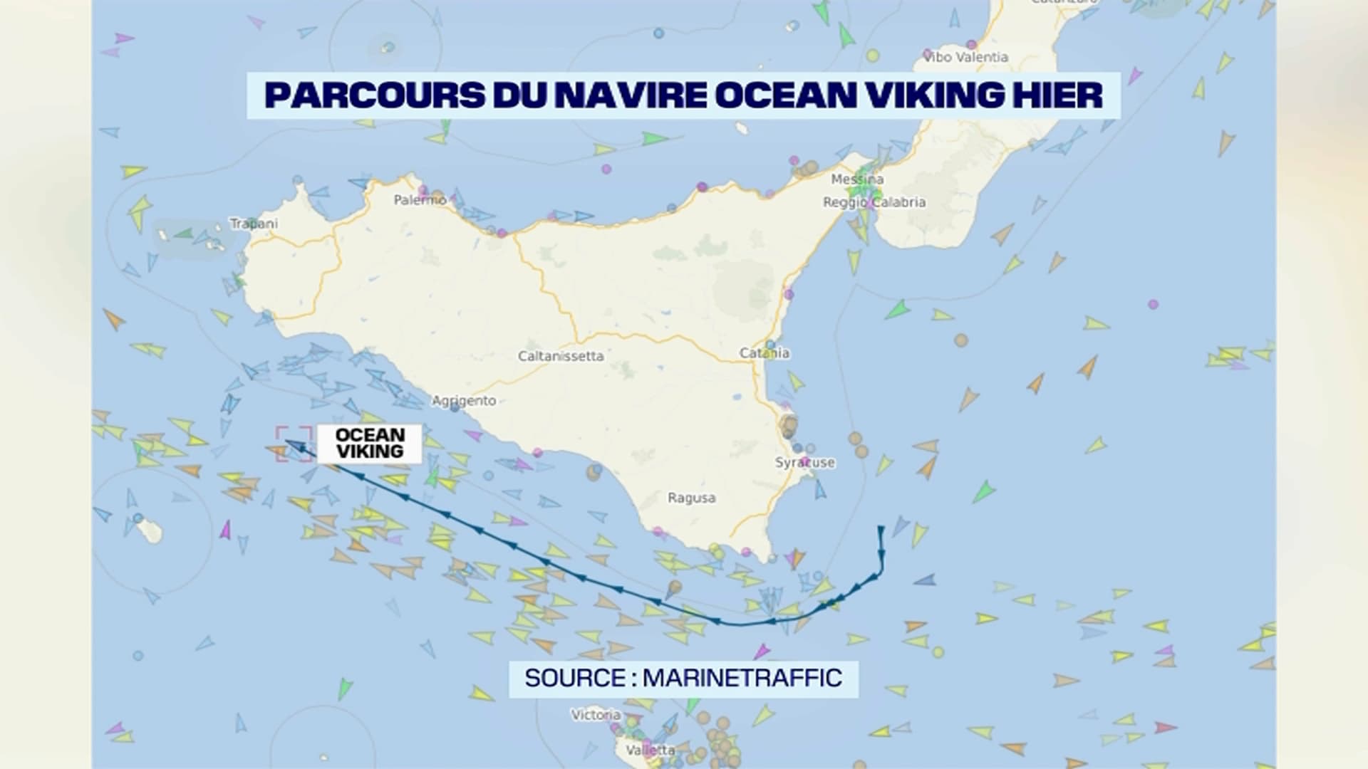 Le parcours de l'Ocean Viking mardi 8 novembre 2022