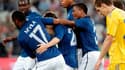 Kévin Gameiro félicité par ses coéquipiers