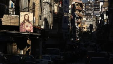 Jésus, dans un quartier de la banlieue de Beyrouth où vivent chrétiens et musulmans chiites.