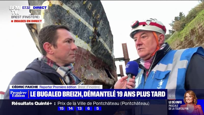 Le Bugaled Breizh actuellement démantelé à Brest, 19 ans après le drame