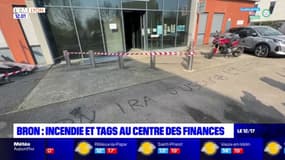 Bron: incendie et tags au centre des finances