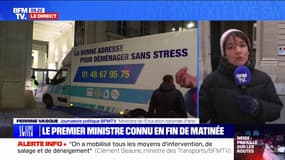Un camion de déménagement aperçu devant le ministère de l'Éducation nationale 