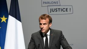 Le président Emmanuel Macron lance les "Etats généraux de la justice", le 18 octobre 2021 à Poitiers