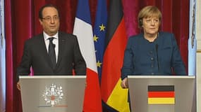 François Hollande et Angela Merkel à l'Elysée, ce mercredi 18 décembre 2013.