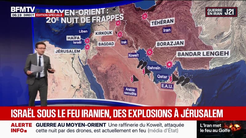 Guerre au Moyen-Orient: nouvelles attaques contre des pays du Golfe, Israël et l'Iran également visés