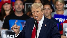 Donald Trump lors d'un meeting en Caroline du Nord, le 24 juillet 2024