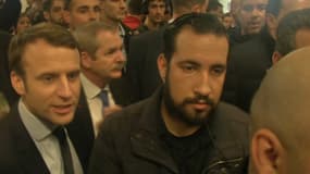 Alexandre Benalla aux côtés d'Emmanuel Macron lors du Salon de l'agriculture. 