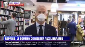 Le confinement "aura un impact important" pour les libraires "mais les clients sont au rendez-vous" aujourd'hui, estime Franck Riester