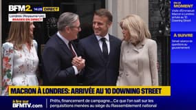 Emmanuel Macron accueilli par le Premier ministre britannique Keir Starmer au 10 Downing street