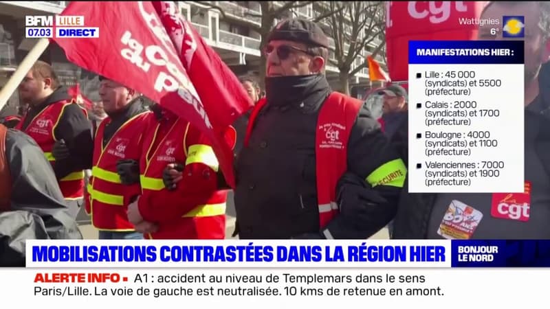 Réforme des retraites: mobilisations contrastées dans les Hauts-de-France mercredi