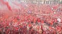 Les supporters allemands à Cologne, le 8 septembre 2022