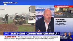 Pour Jean-Christophe Couvy, secrétaire national du syndicat Police FO, à Sainte-Soline, "l'usage disproportionné de la force" venait des manifestants
