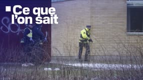 Des policiers à l'école Risbergska à Örebro, en Suède, le 4 février 2025