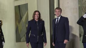 La vice-présidente américaine Kamala Harris reçue par Emmanuel Macron à l'Élysée