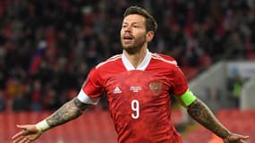 Fedor Smolov avec la sélection nationale russe, à Moscou le 7 septembre 2021