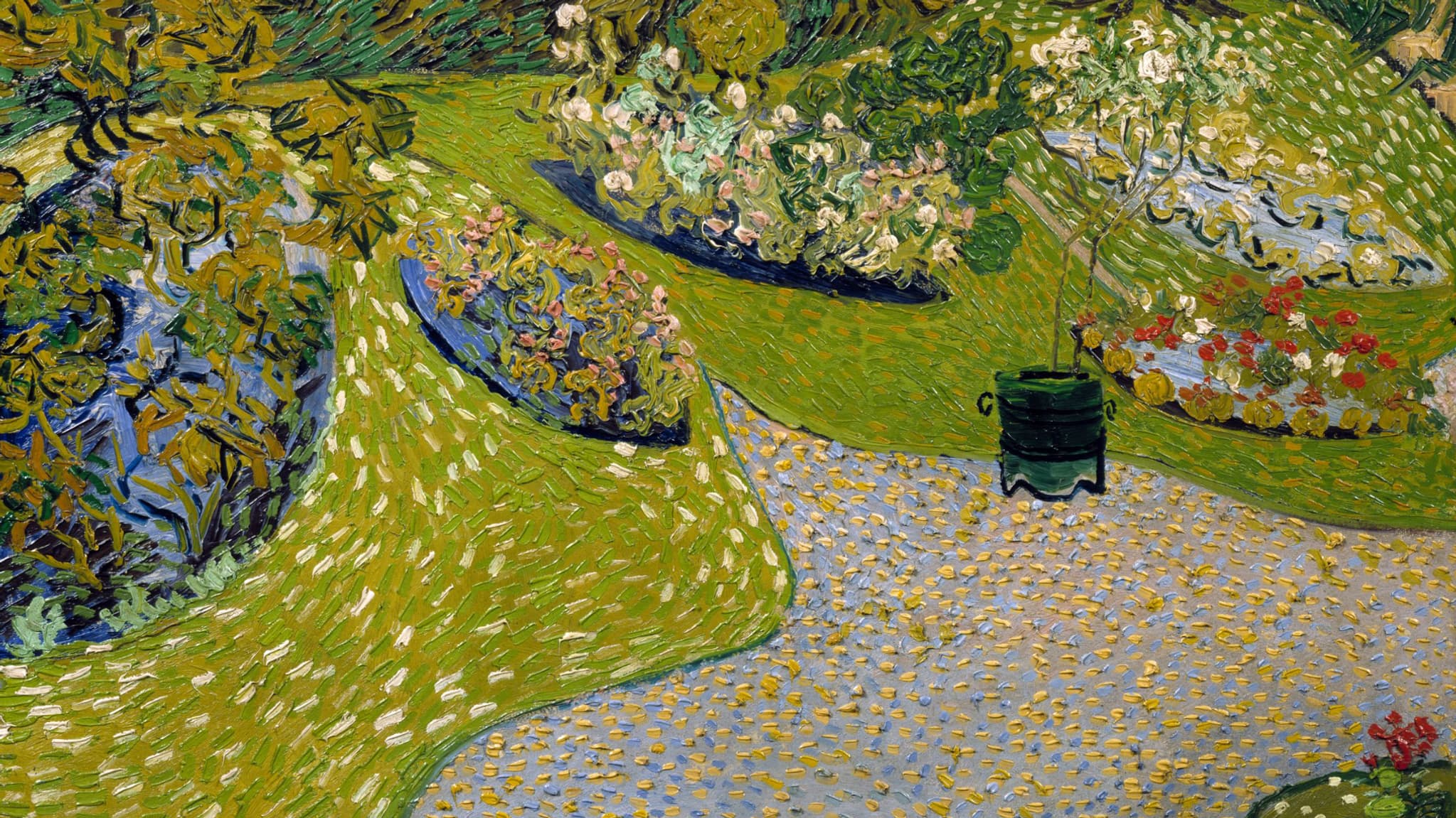 Le tableau le Jardin à Auvers, peint par Vincent Van Gogh en 1890. Le tableau le Jardin à Auvers, peint par Vincent Van Gogh en 1890.