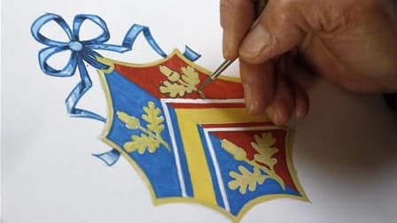 La famille de Kate Middleton a dévoilé mardi des armoiries dessinées en prévision du mariage de la jeune femme avec le prince William, prévu le 29 avril, et dont les couleurs ont été choisies pour s'harmoniser avec celles du blason du futur époux. /Photo