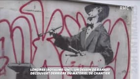 Un Banksy découvert derrière du matériel de chantier à Londres