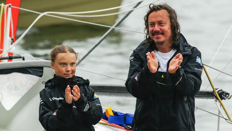 Greta Thunberg et son père. 