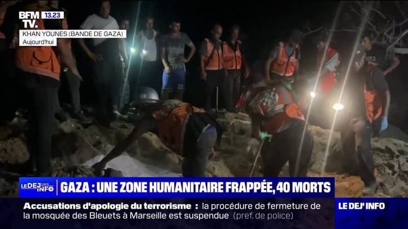 Gaza: ce que l'on sait sur la frappe israélienne qui a fait au moins 40 morts dans une zone humanitaire à Khan Younès