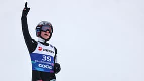 Marius Lindvik, aux Mondiaux à Trondheim, en Norvège