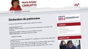 Le site de Marie-Arlette Carlotti, ministre déléguée aux Personnes handicapées et candidate à la mairie de Marseille.
