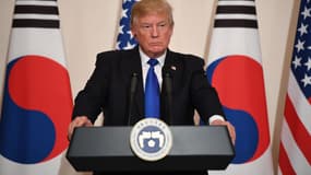Donald Trump lors d'une conférence de presse en Corée du Sud le 7 novembre 2017