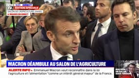 Emmanuel Macron, au Salon de l'agriculture: "Vous avez de gens qui sont là avec un projet politique, c'est de servir le Rassemblement national"