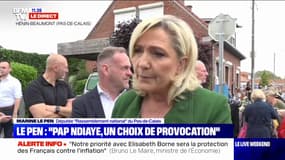 "Pour l'instant le pouvoir d'achat n'a pas été la priorité du gouvernement, qui n'a rien fait depuis un mois", s'indigne Marine Le Pen