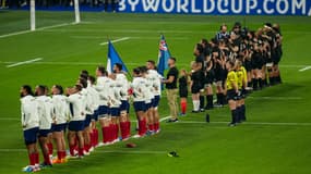 Les hymnes lors de France-Nouvelle-Zélande durant la Coupe du monde de rugby, à Saint-Denis le 8 septembre 2023