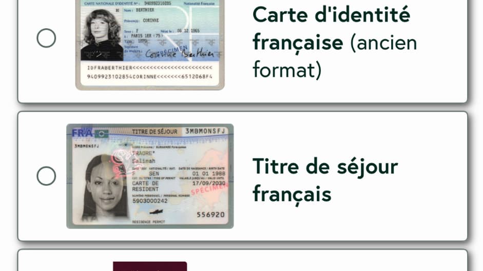 Plusieurs options sont désormais proposées pour la pièce d'identité. Plusieurs options sont désormais proposées pour la pièce d'identité.