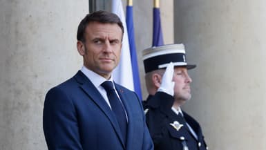Le président de la République, Emmanuel Macron, le 4 avril 2024, à l'Élysée 