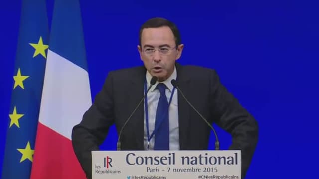 Bruno Retailleau, candidat LR aux régionales en Pays de la Loire, lors du Conseil national des Républicains, samedi 7 novembre.