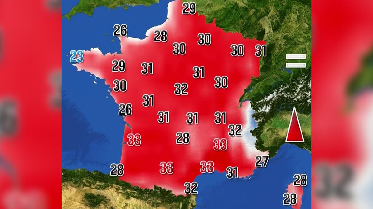 La carte des températures du samedi 17 juin 2023