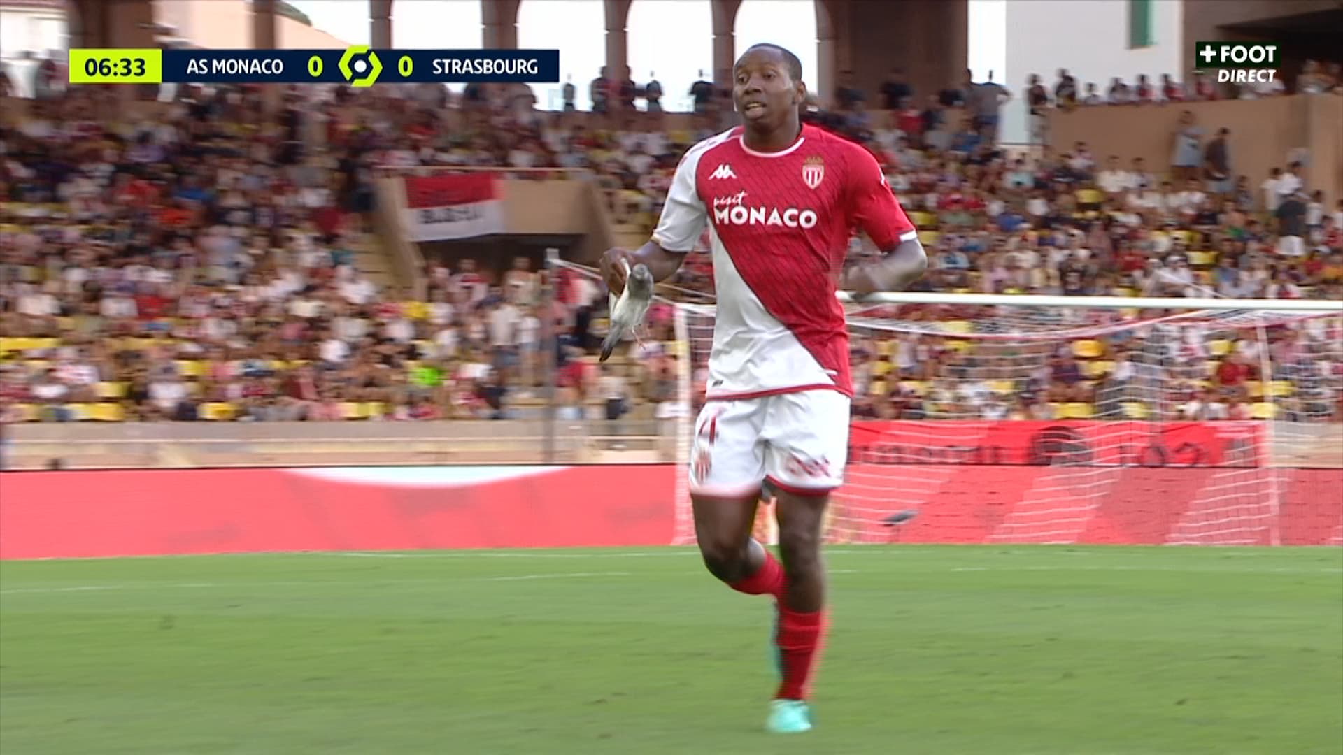 Mohamed Camara lors de Monaco-Strasbourg, le 20 août 2023