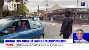 Aulnay-sur-Bois: des jeunes aident à faire le plein d'essence