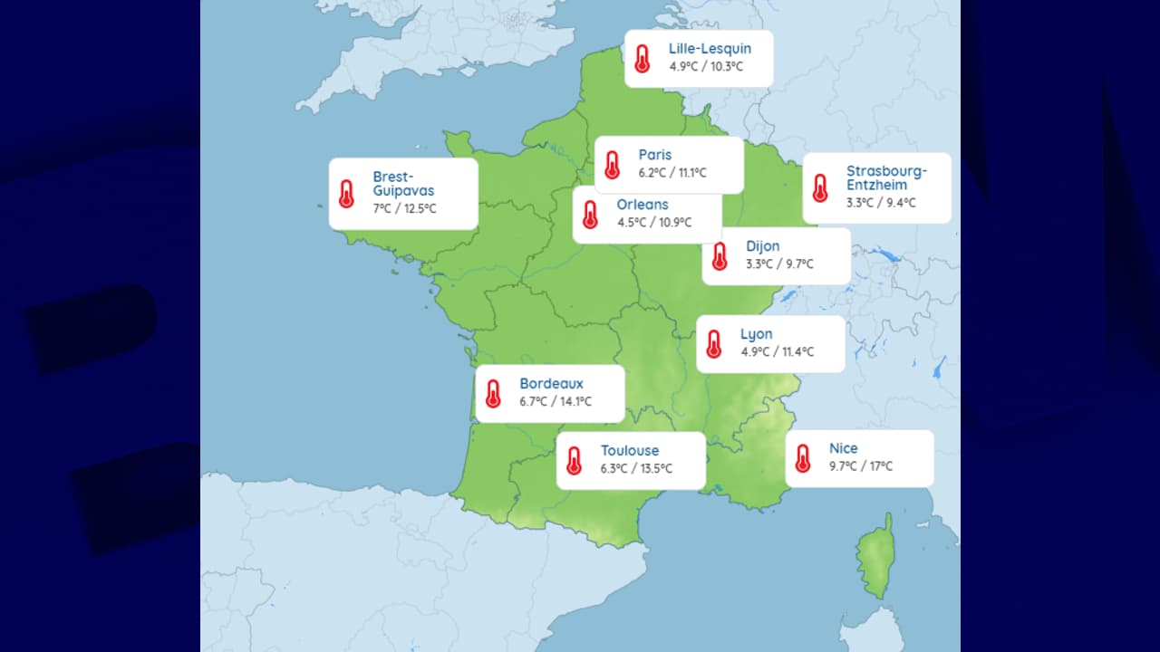 Les normales mensuelles de novembre, selon Météo France