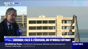 Christophe Béchu sur la démolition du "Signal": "C'est un chantier très symbolique, quand cet immeuble a été construit, il était à 200 mètres de la mer, il est maintenant à 20 mètres"