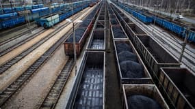 Wagons de charbons à Rybnik, en Pologne